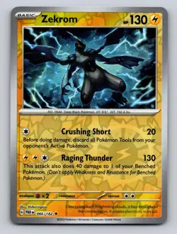 Zekrom 066/182 Rare Paradox Rift Pokemon Reverse Holo NM - Image 1