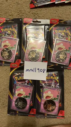 Lot of 5, Pokemon 🔥Pitch Black🔥 Single Blister Pack W/Slowpoke Promo + Coin - Image 1