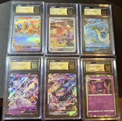 Lot Of 6 CGC Pristine 10 Pokemon- Gengar Mewtwo Umbreon Flareon Vaporeon JPN - Image 1