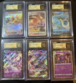 Lot Of 6 CGC Pristine 10 Pokemon- Gengar Mewtwo Umbreon Flareon Vaporeon JPN - Image 2