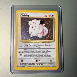 Clefairy NEAR MINT 5/102 Base Set Unlimited Holo Rare NM Pokemon TCG - Image 1
