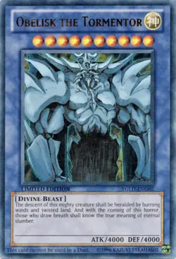 Obelisk The Tormentor YGLD-ENG02 - Ultra Rare - LP - Unlimited - Yugioh - Image 1