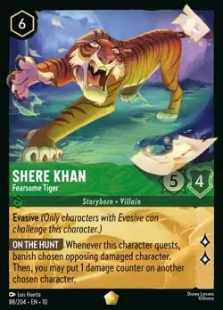 Shere Khan - Fearsome Tiger (88/204) Lorcana Whispers in the Well - Image 1