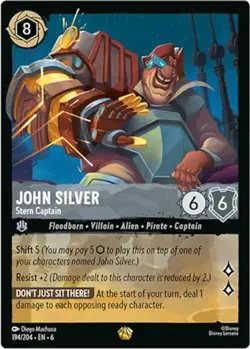 Lorcana TCG - [6-194/204 Legendary NM] John Silver - Stern Captain - Azurite Sea - Image 1