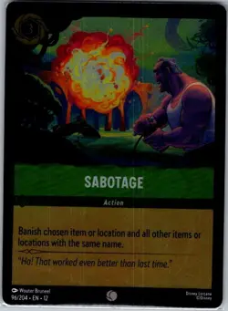 Sabotage 96/204 Foil Wilds Unknown - Lorcana - NM - Image 1