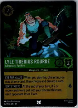 Lyle Tiberius Rourke - Adventurer for Hire 87/204 Foil Wilds Unknown Lorcana NM - Image 1
