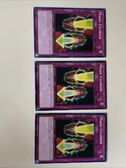 Yugioh - Magic Cylinder x 3 - LP - Plus Free Holographic Card - B - Image 3