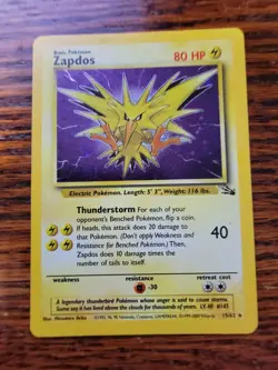 Zapdos 15/62 - Fossil Set - Rare Holo - Vintage WOTC Pokemon Card - MP! - Image 1