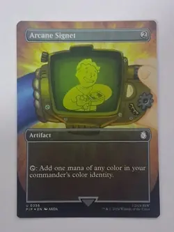 MtG UB Fallout Arcane Signet Borderless Pip Boy Foil NM Magic the Gathering - Image 1