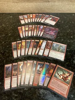 MAGIC THE GATHERING LOT OF 20 RED RARES & MYTHICS! - Image 1