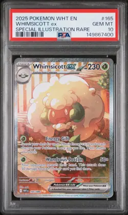2025 POKEMON WHT EN-WHITE FLARE SPECIAL ILLUSTRATION RARE WHIMSICOTT EX PSA 10 - Image 1