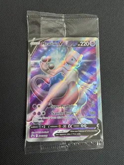 Pokemon TCG Mewtwo v SWSH229 Black Star Promo Foil ETB, Sealed, NM - Image 1
