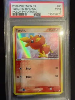 TORCHIC REVERSE FOIL PSA 9 | 2006 POKEMON EX HOLON PHANTOMS 83/110 LOW POP - Image 1