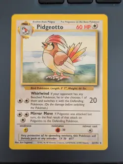 Pokemon TCG Pidgeotto Base Set 22/102 Regular Unlimited Rare LP - Image 1