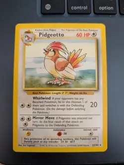 Pokemon TCG Pidgeotto Base Set 22/102 Regular Unlimited Rare LP - Image 4