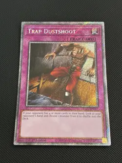 Yugioh! Trap Dustshoot (Platinum Secret Rare) RA05-EN077 Rarity 5 1st Edition NM - Image 1