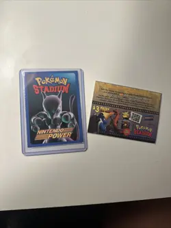 2000 Nintendo Power Pokemon Stadium Mewtwo Insert Card With Blockbuster Insert - Image 1