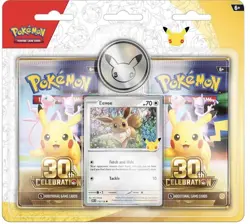Pokemon TCG 30th Celebration 2-Pack Blister Eevee promo Card & Coin PRESALE 16/9 - Image 1