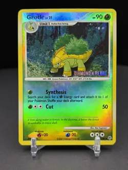 Grotle 49/130 Stamped Reverse Holo -Rare Holo Pokemon Card- Diamond Pearl LP - Image 1