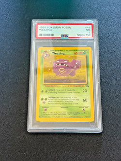 1999 Pokemon Fossil Weezing #45 PSA 7 NM WOTC - Image 1