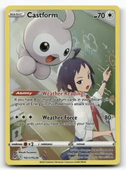 Castform TG11/TG30 Lost Origin Trainer Gallery Pokemon Holo LP - Image 1