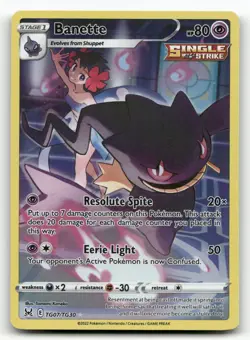 Banette TG07/TG30 Lost Origin Trainer Gallery Pokemon Holo NM - Image 1