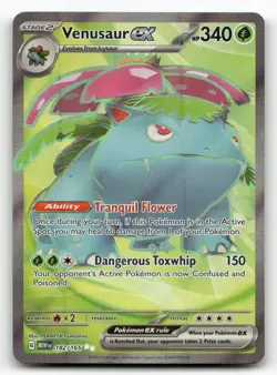 Venusaur ex 182/165 151 Pokemon Holo NM Ultra Rare - Image 1