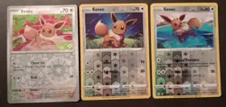 Pokemon Eevee Reverse Holo Common Cards Lot Of 3 NM MD - Image 1