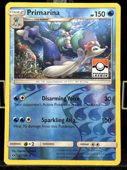 Primarina - 41/149 - Reverse Holo - 2017 Pokemon League Stamp Promo Exclusive LP - Image 3
