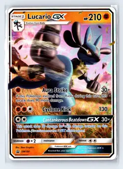 Pokemon Lucario GX SM #100 Black Star Promos - Image 1