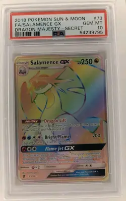 Pokemon Salamence GX 73/70 Dragon Majesty Full Art Secret Rare PSA 10 - Image 1