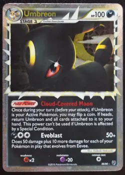 Umbreon Prime 86/90 Ultra Rare Holo HGSS Pokemon Undaunted LP/MP - Image 1