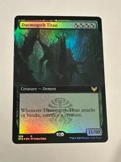 MTG Daemogoth Titan Extended Art Foil NM - Image 1