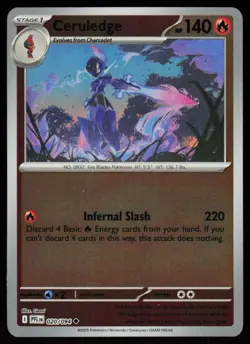 Ceruledge 020/094 Uncommon Phantasmal Flames Pokemon Reverse Holo Near Mint - Image 1