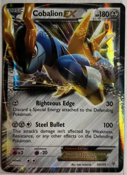 Cobalion EX 93/135 Plasma Storm Holo Ultra Rare Pokemon TCG NM - Image 1