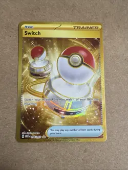 Pokemon TCG Switch Gold Secret Rare Full Art Holo SV 151 206/165 English 2023 - Image 1