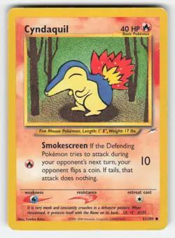 Pokemon CYNDAQUIL 61 Neo Destiny UNLIMITED HP - Image 1