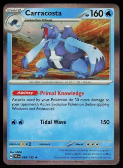 Carracosta 38/142 Rare Stellar Crown Pokemon Holo Near Mint - Image 1