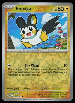 Emolga 069/167 Common Twilight Masquerade Pokemon Reverse Holo Near Mint - Image 1