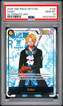 One Piece 2025 Sabo Alternate Art OP13-120 SEC PSA 10 - Image 1