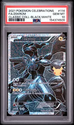 Zekrom 114/114 PSA 10 SWSH Celebrations full art 25th anniversary Pokemon Card - Image 1