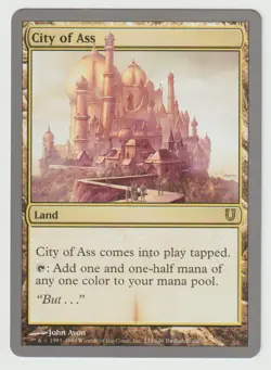 Magic the Gathering MTG Unhinged #134 City of Ass Land Rare LP - Image 1