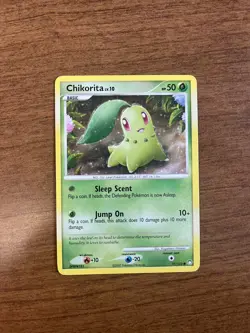 2007 Pokemon Mysterious Treasures Chikorita 77/123 Common Non Holo N - Image 1