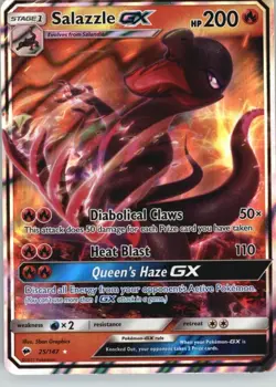 Salazzle GX 25/147 Holo GX Rare Burning Shadows Pokemon NM - Image 1