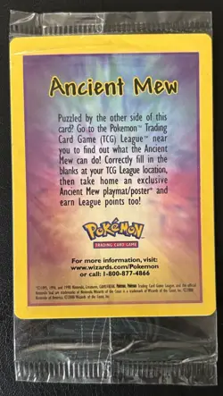 Wizards of the Coast 2000 Pokemon TCG Ancient Mew 1 Promo Holo English SEALED - Image 1