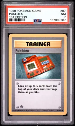 1999 Pokemon Game #87 Pokedex 1st Edition PSA 7 - Image 1