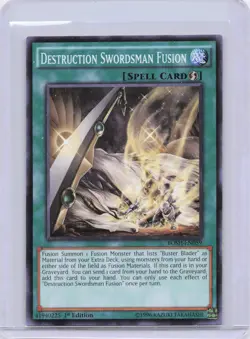 YuGiOh Destruction Swordsman Fusion BOSH-EN059 1st Edition NM 🔥 - Image 1
