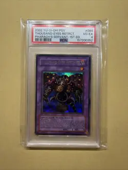 2002 YU-GI-OH PHARAOH’S SERVANT 1ST EDITION THOUSAND-EYES RESTRICT PSV 084 PSA 4 - Image 1