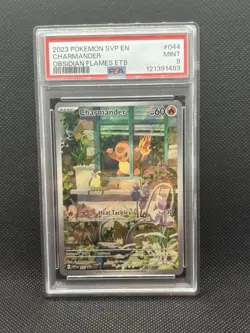 Pokemon TCG Scarlet and Violet Black Star Promo Charmander Card 044 PSA 9 - Image 1