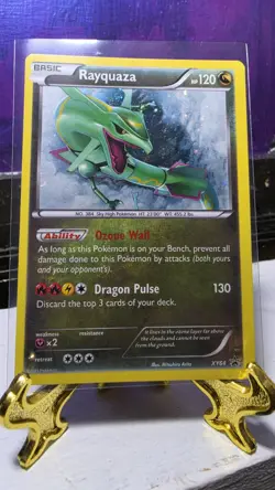 Pokemon TCG Rayquaza XY64 Black Star Promo Holo Card Light Play - Image 1